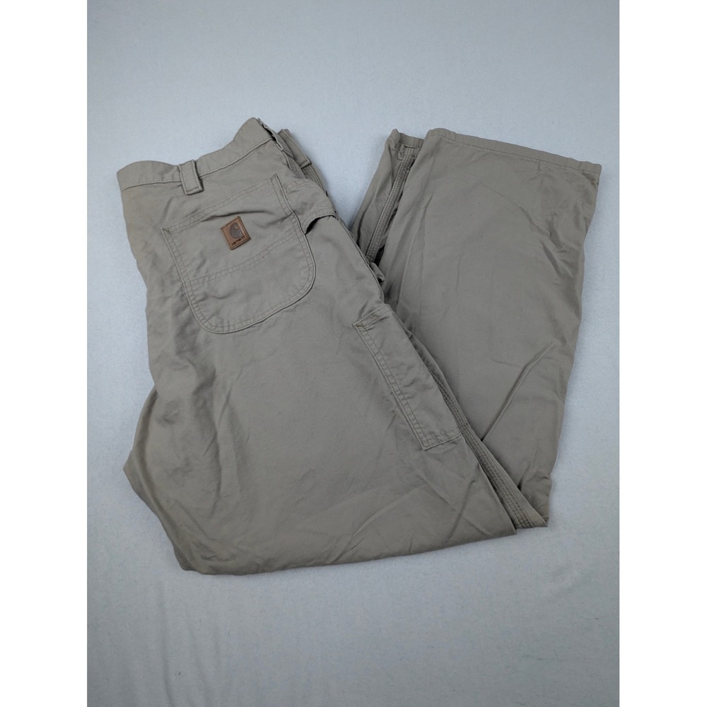 Carhartt B151 Tan Canvas Carpenter Pants Mens 40x32 Loose Fit Work Utility Gorp